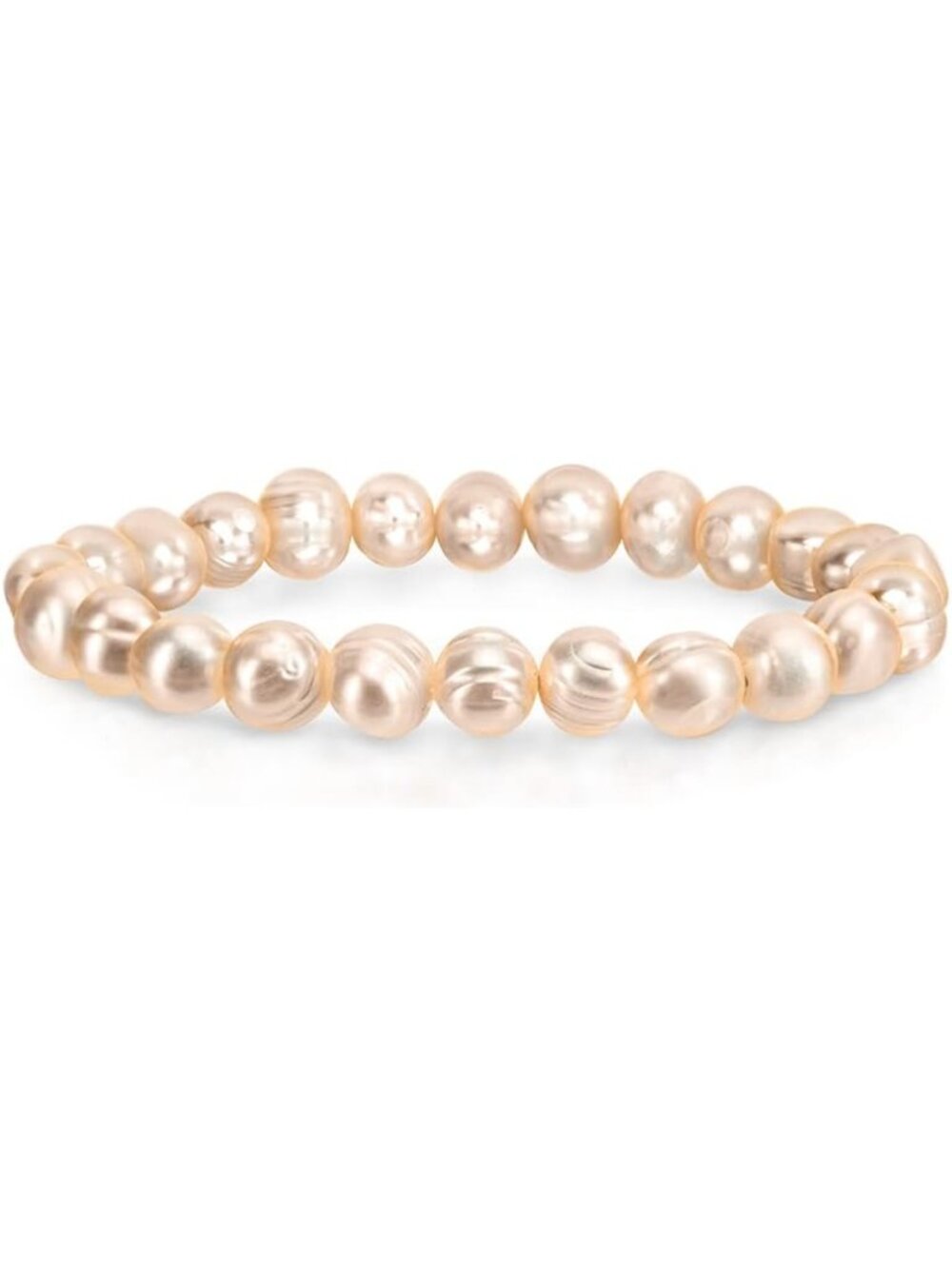 8-9MM Cultured Freshwater Baroque Pearl Stretch Bracelet for Women - Gift Box
